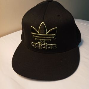 Adidas Black & Neon Green L-XL Flexfit Hat